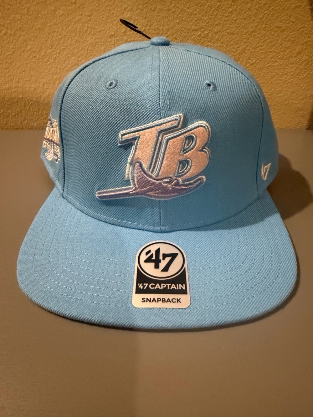 Tampa Bay Rays ’47 Captain Snapback Hat Light Blue Cooperstown TB Logo New